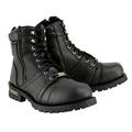 Milwaukee Leather MBM9000 Men s Black Lace-Up Motorcycle Riding Leather Boots with Side Zipper Entry 9