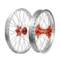 Impact Complete Front/Rear Wheel Kit 1.60 x 21/2.15 x 18 Silver Rim/Silver Spoke/Orange Hub for KTM 150 XC 2010-2015