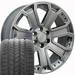 20 inch Hyper Black 5661 OE Wheels & Goodyear Tires Fit GM Trucks - Silverado Style Rims