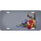 212 Main SM792 Flowers Offset on Gray Airbrush License Plate Free Names on This Air Brush