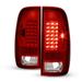 AKKON - For 97-03 Ford F150 F-150 Pickup Truck Styleside Model Red Clear LED Tail Lights Brake Lamps Pair Pair
