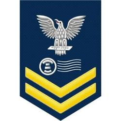 3.8 Inch Navy Gold E-5 Postal Clerk PC Decal Sticker