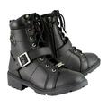 Milwaukee Leather MBL9325 Women s Premium Black Lace-Up Classic Leather Motorcycle Biker Boots w/ Side Zipper 5.5