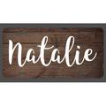Natalie Name Wood Style License Plate Tag Vanity Novelty Metal | UV Printed Metal | 6-Inches By 12-Inches | Car Truck RV Trailer Wall Shop Man Cave | NP053