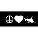 Peace Love Shark Vinyl Decal Sticker | Cars Trucks Vans Walls Laptops Cups | White | 7.5 X 2 inches | KCD978