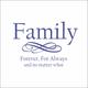 Family Forever For Always and No Matter What Vinyl Quote - Large - Royal Blue