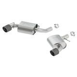 Borla 11923CF ATAK Axle-Back Exhaust System; 2.75 in.; Incl. Right And Left Hand Mufflers/Clamps/4.5 x 5.75 in. Carbon Fiber Round Tips; w/o NPP-Dual Mode Exhaust; Single Split Rear Exit;