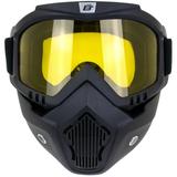 Birdz Eyewear Skylark Motorcycle Goggles Removable Face Mask Black Frames