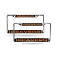 Oregon State NCAA Beavers Chrome Metal (Set of 2) Laser Cut License Plate Frames