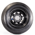 2-Pack Trailer Tires On Rims ST225/75R15E 6L 2830 Lb. 6-5.5 Spoke Wheel Black