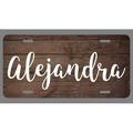 Alejandra Name Wood Style License Plate Tag Vanity Novelty Metal | UV Printed Metal | 6-Inches By 12-Inches | Car Truck RV Trailer Wall Shop Man Cave | NP074