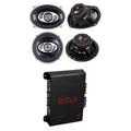 2) Boss P694C 6x9 800W 2) 6.5 400W 4-Way Car Speakers & R1004 400W 4-Ch Amp