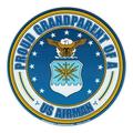 Round Magnet - Proud Grandparent of a US Airman - USAF United States Airforce - 5 Round