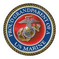 Round Magnet - Proud Grandparent of a Marine - USMC United States Marine Corp Military - 5 Round