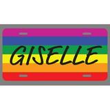 Giselle Name Pride Flag Style License Plate Tag Vanity Novelty Metal | UV Printed Metal | 6-Inches By 12-Inches | Car Truck RV Trailer Wall Shop Man Cave | NP2008