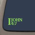 1 John 4:7 Bible Verse Decal Sticker | 7.5-Inches By 3.5-Inches | Religious Motivational Inspirational Educational | Lime Green Vinyl