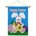 Breeze Decor Happy Bunny 2-Sided Polyester 40" x 28" Flag Set in Blue/Gray | 40 H x 28 W x 1 D in | Wayfair BD-EA-HS-103029-IP-BO-03-D-US98-BD