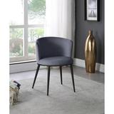 Corrigan Studio® Ravon Velvet Dining Chair Upholstered/Velvet in Gray/Black | 30 H x 23.5 W x 23.5 D in | Wayfair 971671F704B8442B9AD437D84F9811FB