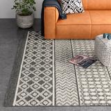 Black 72 x 0.39 in Area Rug - Steelside™ Abdera Handmade Tufted Wool Ivory/Charcoal Area Rug Wool | 72 W x 0.39 D in | Wayfair