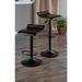 Orren Ellis Singraul Adjustable Height Swivel Bar Stool Upholstered/Leather/Metal/Faux leather in Black | 15.16 W x 15.29 D in | Wayfair 93232