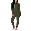 Women Hoodie Sweatsuit Set Pullover Top Sport Trousers Jogger Sweatpants 2 Piece Tracksuit Army Green XL