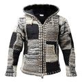 HOLEVSTY Autumn Men Hooded Wool Cardigan Sweater Jumper Winter Fashion Patchwork Knit Outwear Coat Sweater with Pocket F 2XL