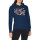 Superdry Women's Script Sequin Hood Sweatshirt, Navy Marl, S (Size:10)