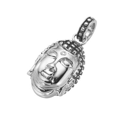 Giorgio Martello Milano - Anhänger Buddha-Kopf, teilweise geschwärzt, Silber 925 Charms & Kettenanhänger 1 ct Silber Dam