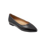 Extra Wide Width Women's Estee Flats by Trotters® in Black Grey (Size 7 WW)