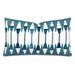 Eastern Accents Amani Fil Coupe Rectangular Pillow Cover & Insert Polyester/Polyfill blend/Cotton in Blue/White | 13 H x 22 W x 5 D in | Wayfair