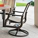 Telescope Casual St. Catherine Swivel Patio Dining Armchair Plastic/Resin/Sling in Black | 39 H x 25.5 W x 29.75 D in | Wayfair old-HH6822901