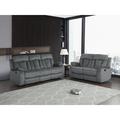 Winston Porter Ullery Reclining 2 Piece Living Room Set Microfiber/Microsuede in Gray | 40 H x 84 W x 38 D in | Wayfair Living Room Sets