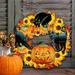 The Holiday Aisle® Spooky Halloween 20" Wood Wreath Wood/Twig in Black/Brown/Orange | 20 H x 20 W x 0.5 D in | Wayfair