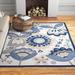 Blue/Gray 94 x 0.25 in Indoor/Outdoor Area Rug - Andover Mills™ Adamo Floral Blue/Gray/Ivory Indoor/Outdoor Area Rug Polypropylene | Wayfair