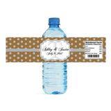 100 Kraft Paper Silver Glitter Dots Monogram Wedding Anniversary Engagement Party Water Bottle labels Bridal Shower