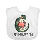 Inktastic I Skinking Love You Cute Pun Crocodile Skink Lizard Boys or Girls Baby Bib