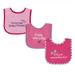 Luvable Friends Baby Girl Cotton Terry Drooler Bibs with PEVA Back 3pk Pretty One Size