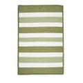 Colonial Mills 8 Green and White Handmade Square Striped Area Throw Rug