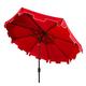 Safavieh Zimmerman 9 Market Crank UV Resistant Umbrella Red/White
