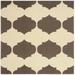 SAFAVIEH Courtyard Elwyn Geometric Trellis Indoor/Outdoor Area Rug 5 3 x 5 3 Square Beige/Chocolate