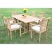 Teak Dining Set:6 Seater 7 Pc - 69 Warwick Dining Rectangle Table And 6 Mas Stacking Arm Chairs Outdoor Patio Grade-A Teak Wood WholesaleTeak #WMDSMS6