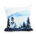 Simply Daisy 18 x 18 Mountain Forrest Blue Holiday Print Decorative Outdoor Throw Pillow