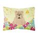 Carolines Treasures BB6124PW1216 Easter Eggs English Bulldog Fawn Canvas Fabric Decorative Pillow 12H x16W multicolor