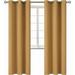 2-panels K68 gold color 100 % blackout thermal light blocking drapes for sliding patio window curtain top grommets noise reducing 37 wide X 84 length each panel