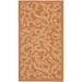 SAFAVIEH Courtyard Kevin Floral Indoor/Outdoor Area Rug 2 x 3 7 Terracotta/Natural