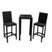 AZ Patio Heaters Bar Height Bistro Patio Set in Dark Brown Wicker