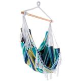 The Hamptons Collection 72â€� Blue and Yellow Brazilian Style Hammock Chair with a Hanging Bar