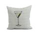 Simply Daisy 16 x 16 Martini Glass Text Fade Geometric Print Outdoor Pillow Pale Blue