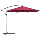 Outsunny Outdoor Crank Umbrella Deck Sun Protection Shade Canopy w/ Stable Base