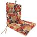 Jordan Manufacturing 44 x 22 Hixon Sunset Beige Leaves Rectangular Outdoor Chair Cushion with Ties and Hanger Loop